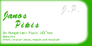 janos pipis business card